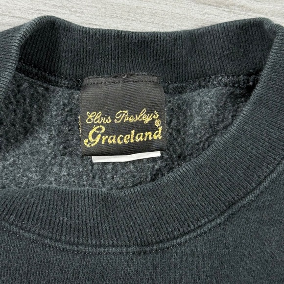 Elvis Presley Graceland Sweatshirt Mens Medium Black Thank You Very Much Vintage - Picture 4 of 6